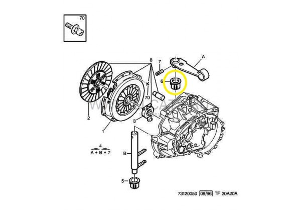 втулка штока вилки КПП, верхня, для КПП МА,Peugeot,Citroen,для 217511